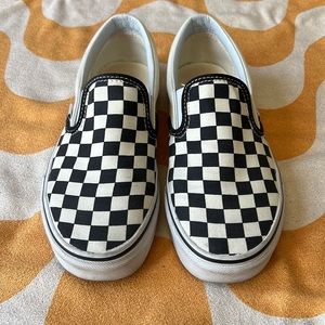 Checkerboard Slip On Vans